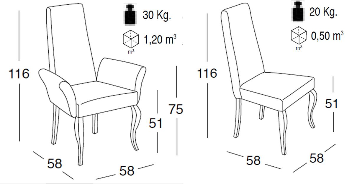 Chaise / fauteuil Apolo  Réf.  MOBILIER  Salle à manger  Chaises