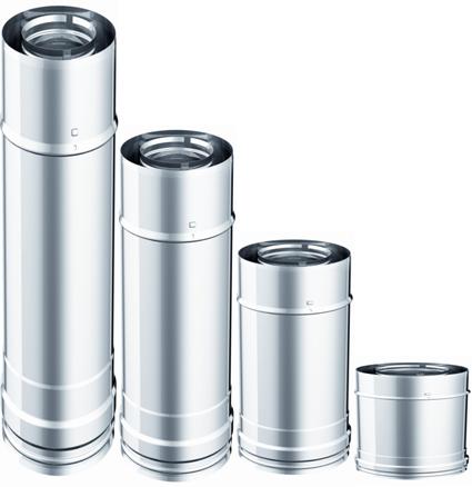 Conduit de fumée double paroi isolé Inox/Inox Conduit de fumée double paroi isolé Inox/Inox