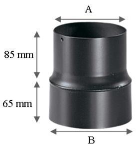 tuyau de raccordement bois: Réduction Ø 150 mm vers 80 mm